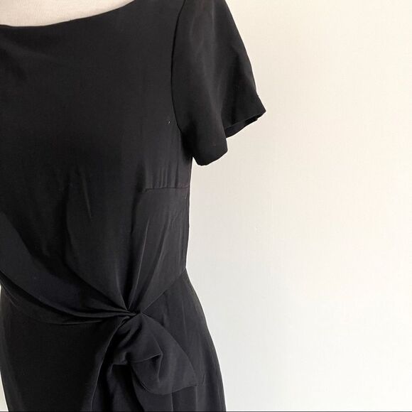 JS Collection Black Cap Sleeve Waist Black Dress - Picture 4 of 9